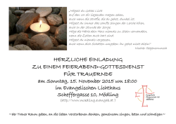Gott segne dich - Evangelische Pfarrgemeinde AB M&ouml;dling