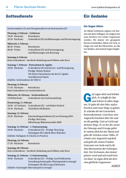 Gottesdienste Ein Gedanke - Katholisches Pfarramt Buchrain