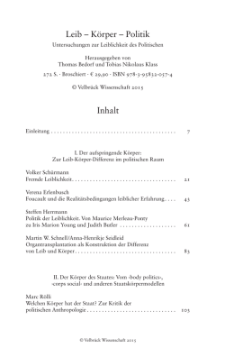 Inhalt Leib &ndash; K&ouml;rper &ndash; Politik