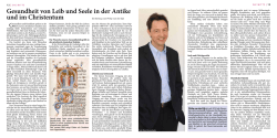 Gesundheit von Leib und Seele in der Antike und im Christentum