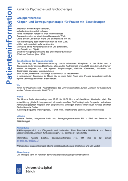 Gruppentherapie K&ouml;rper- und Bewegungstherapie f&uuml;r Frauen mit