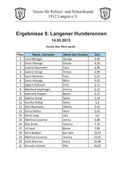 Ergebnisse 8. Langener Hunderennen