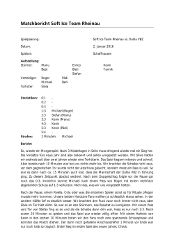 Matchbericht Soft Ice Team Rheinau