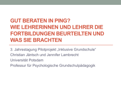 Gut beraten in PInG? - Bildungsserver Berlin