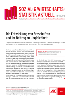 SOZIAL- & WIRTSCHAFTS- STATISTIK AKTUELL