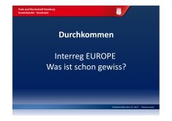 Durchkommen: Interreg EUROPE. Was ist schon gewiss?