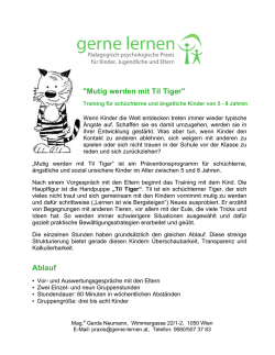 "Mutig werden mit Til Tiger" Ablauf