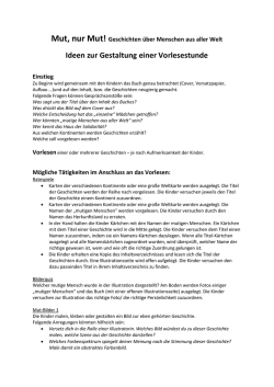 Ideen zur Gestaltung einer Vorlesestunde