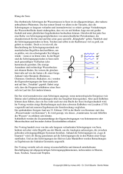 Klang der Seen Das rhythmische Schwingen der Wassermassen in