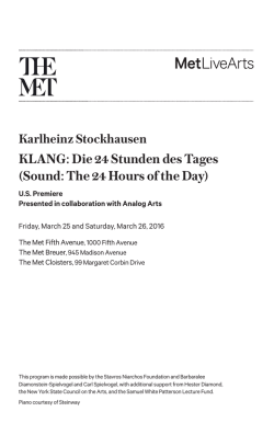 KLANG: Die 24 Stunden des Tages (Sound: The 24 Hours of the Day)