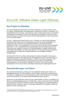 EU-LIVE: Efficient Urban LIght VEhicles