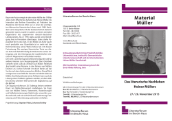 Material Müller - Literaturforum im Brecht-Haus