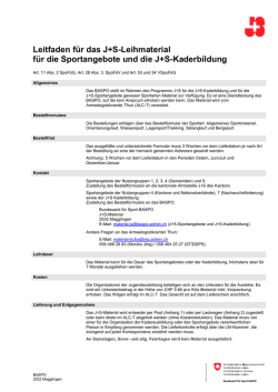 Leitfaden f&uuml;r das J+S-Leihmaterial