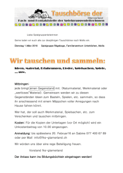 Ideen, Material, Erfahrungen, Lieder, Spielsachen, Spiele, &hellip; usw