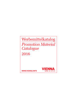 Werbemittelkatalog Promotion Material Catalogue 2016