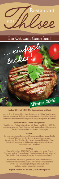 einfach lecker! - Restaurant am Ihlsee