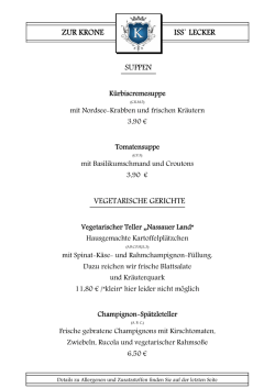 Unsere aktuelle Speisenkarte
