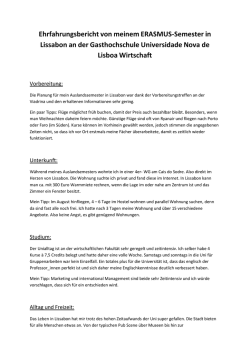 Ehrfahrungsbericht von meinem ERASMUS