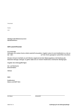 SEPA-Lastschriftmandat - Frankfurter Volksbank