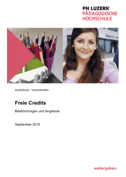 Freie Credits - Pädagogische Hochschule Luzern