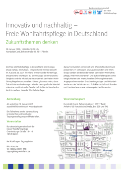 Innovativ und nachhaltig &ndash; Freie Wohlfahrtspflege in Deutschland