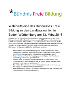 Baden-Württemberg - Bündnis Freie Bildung