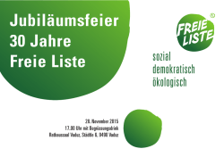 Jubil&auml;umsfeier 30 Jahre Freie Liste