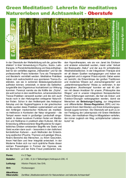 Green Meditation&copy; LehrerIn f&uuml;r meditatives Naturerleben und