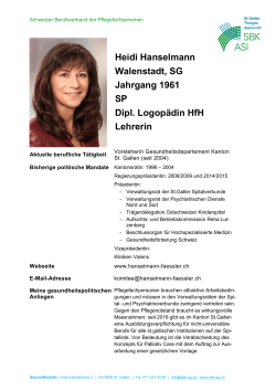 Heidi Hanselmann Walenstadt, SG Jahrgang 1961 SP Dipl