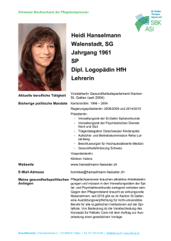 Heidi Hanselmann Walenstadt, SG Jahrgang 1961 SP Dipl