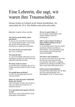 Eine Lehrerin, die sagt, wir waren ihre Traumsch&uuml;ler.