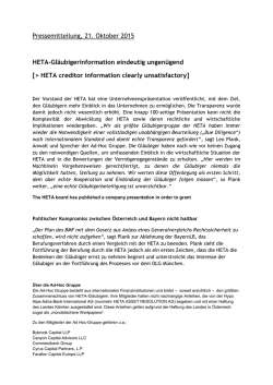 HETA creditor information clearly unsa