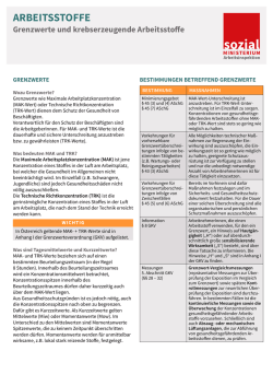 Grenzwerte und krebserzeugende Arbeitsstoffe