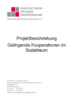 Projektbeschreibung - LAG Soziale Brennpunkte Niedersachsen ev