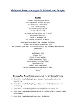 Immaculata-Rosenkranz zum