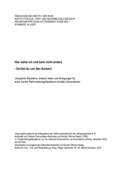 Gottesdienst Bausteine Reformation (mit Kinder)
