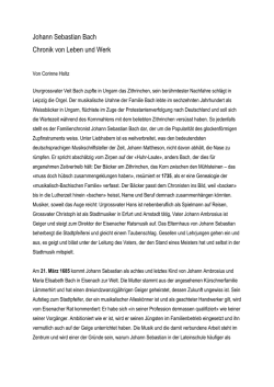 Johann Sebastian Bach Chronik von Leben und Werk