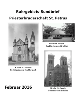 Februar 2016 - Priesterbruderschaft St. Petrus