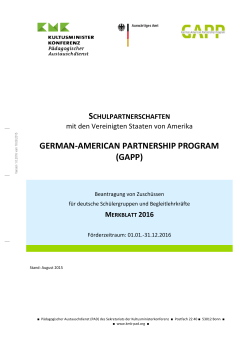 GERMAN-AMERICAN PARTNERSHIP PROGRAM (GAPP)