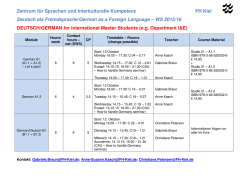 German Courses WS 15
