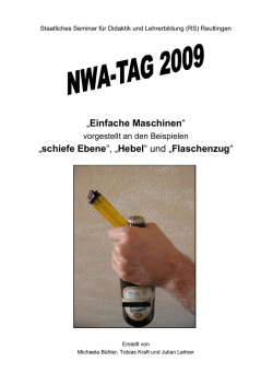 Einfache Maschinen - Staatliches Seminar Reutlingen