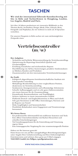 Vertriebscontroller (m/w), TASCHEN GmbH, Köln