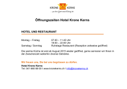Öffnungszeiten Hotel Krone Kerns HOTEL UND RESTAURANT