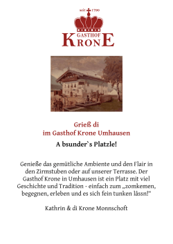 Grieß di im Gasthof Krone Umhausen A bsunder`s Platzle!