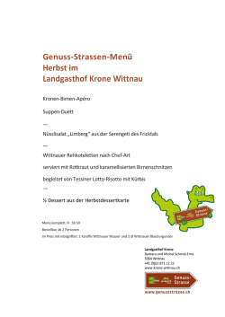 Genuss-Strassen-Menü Herbst im Landgasthof Krone Wittnau