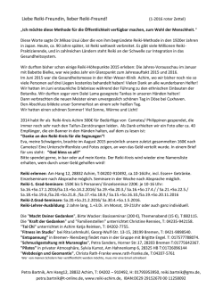 Liebe Reiki-Freundin, lieber Reiki