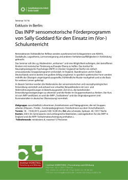 Das INPP sensomotorische Förderprogramm von Sally