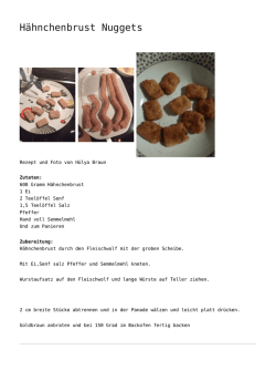 H&auml;hnchenbrust Nuggets,Paprika-Frischk&auml;secreme &aacute; la Sally