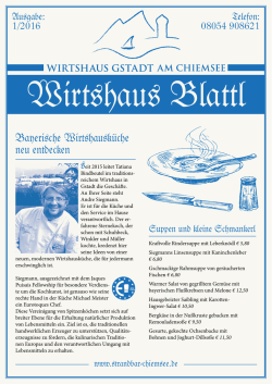 Wirtshaus/Speisekarte - Wirtshaus Gstadt am Chiemsee in
