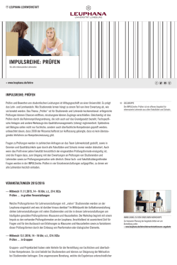 IMPULSREIHE: PR&Uuml;FEN